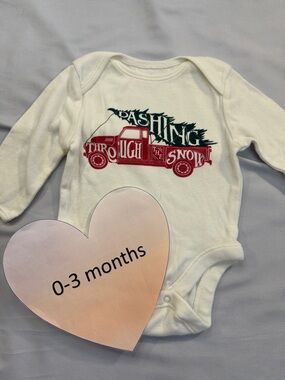 Old Navy - Cream and Red Kids One Piece/Onesie Top